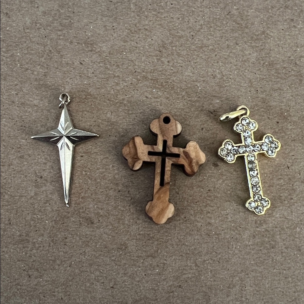 Vintage Silver and Gold Cross Pendants